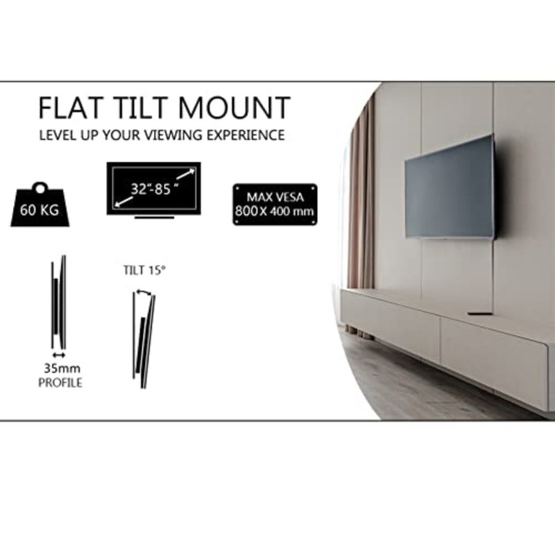 حامل تثبيت على الحائط للتلفزيون من Wisfor: حامل تلفزيون ذكي مقاس 32-75 بوصة لشاشات LED Oled رف تثبيت شاشة قابل للتعديل مع سعة وزن فائقة القوة 60 كجم لهاتف LG Hisense Tcl - Image 2