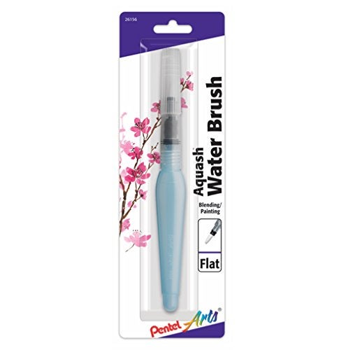 Pentel Arts Aquash Water Brush Flat Tip 1Pack Carded FRHMHBP - Image 1