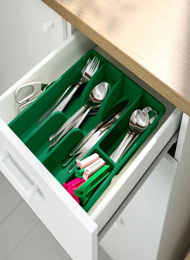 stoRk SMÄCKER Cutlery Tray, Polypropylene Plastic, 31x26 cm, for Kitchen Drawer Organisation (Bright green) - Image 2