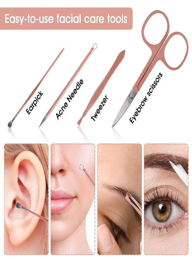 BOTEFEI Nail Clippers and Beauty Tool Portable Set, Rose Gold Martensitic Stainless Steel Manicure Set 12 in 1, with Pink Leather Bag, Suitable for Home, Workplace, Outdoor Travel, Gift Giving, Beauty Salon.  - Image 3