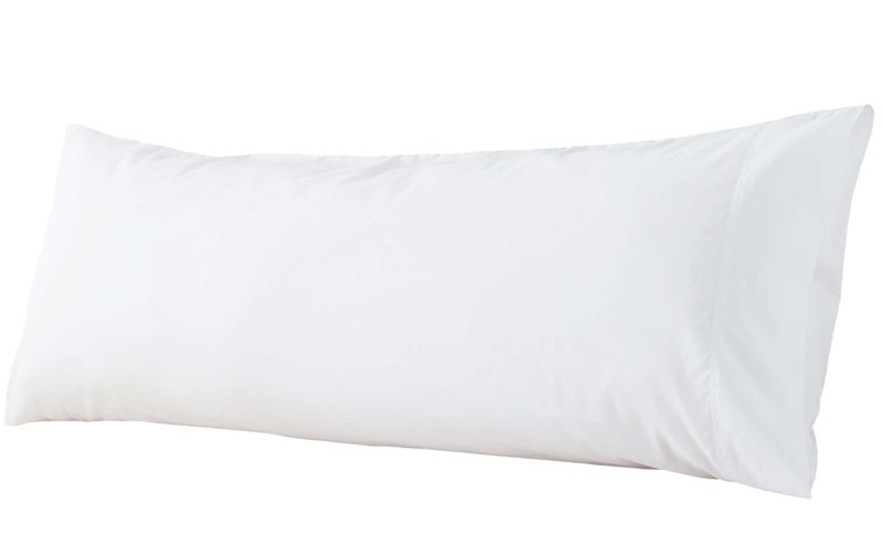 WhatsBedding Body Pillow Cover Cotton Fabric, Long Pillowcase Breathable & Skin-Friendly, Envelope Closure - White (20x54 inch) - Image 1