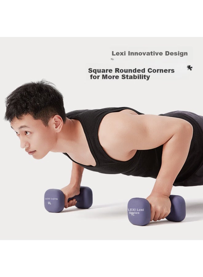 Lexi Coated Dumbbells Men's Fitness Home Equipment Strength Training Arm Muscle Shaping Rock Gray 5kg*2pcs - Image 5