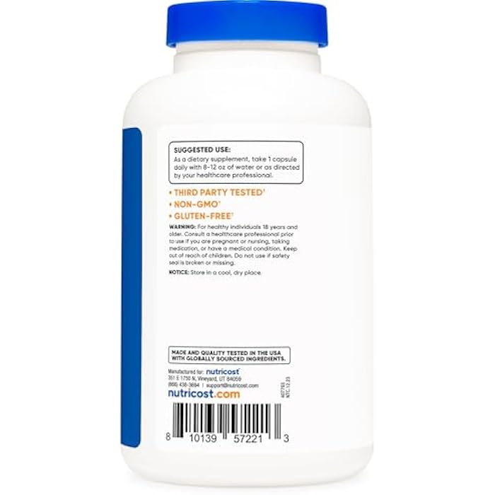 Nutricost L-Ornithine 500mg, 180 Capsules - Non-GMO and Gluten Free - Image 3