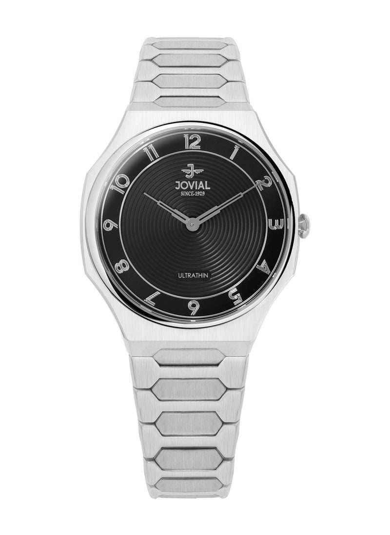 Jovial JOVIAL 1544LSMQ03E Women's Stainless Steel Band Watch, Ultrathin, 30mm, Black Dial  - Image 1