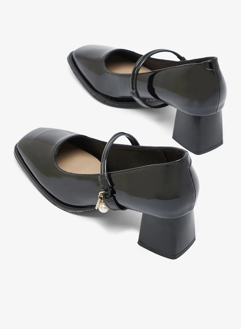 جينجر حذاء ماري جين بكعب عريض