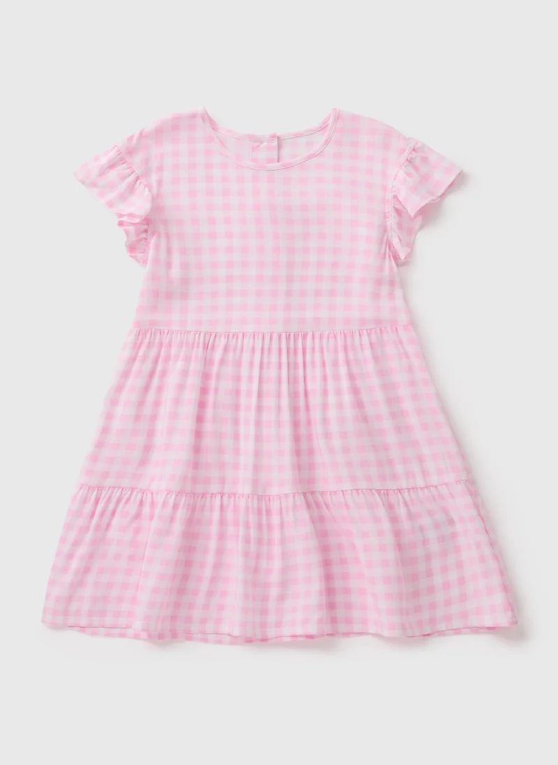 Matalan Girls Pink Gingham Dress