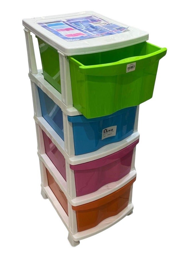 4 tier square plastic storage drawers for storing children's toys and clothes 