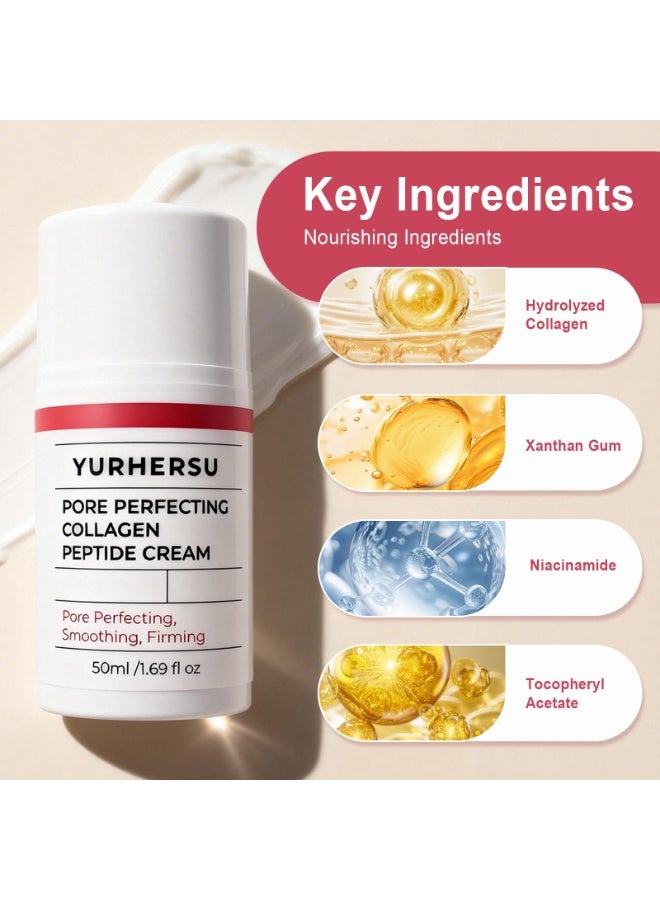 YURHERSU كريم بكتيد الكولاجين المثالي للمسام، ترطيب، سد، رعاية المسام، مرطب الوجه المثبت، العناية بالبشرة الكورية 1.69 أوقية فلورية. - Image 2