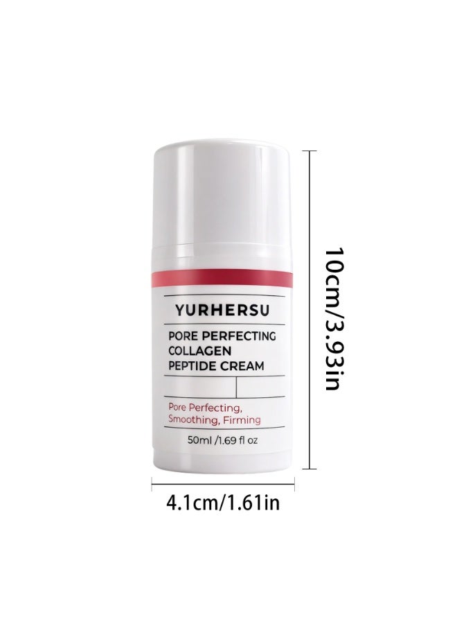 YURHERSU كريم بكتيد الكولاجين المثالي للمسام، ترطيب، سد، رعاية المسام، مرطب الوجه المثبت، العناية بالبشرة الكورية 1.69 أوقية فلورية. - Image 3