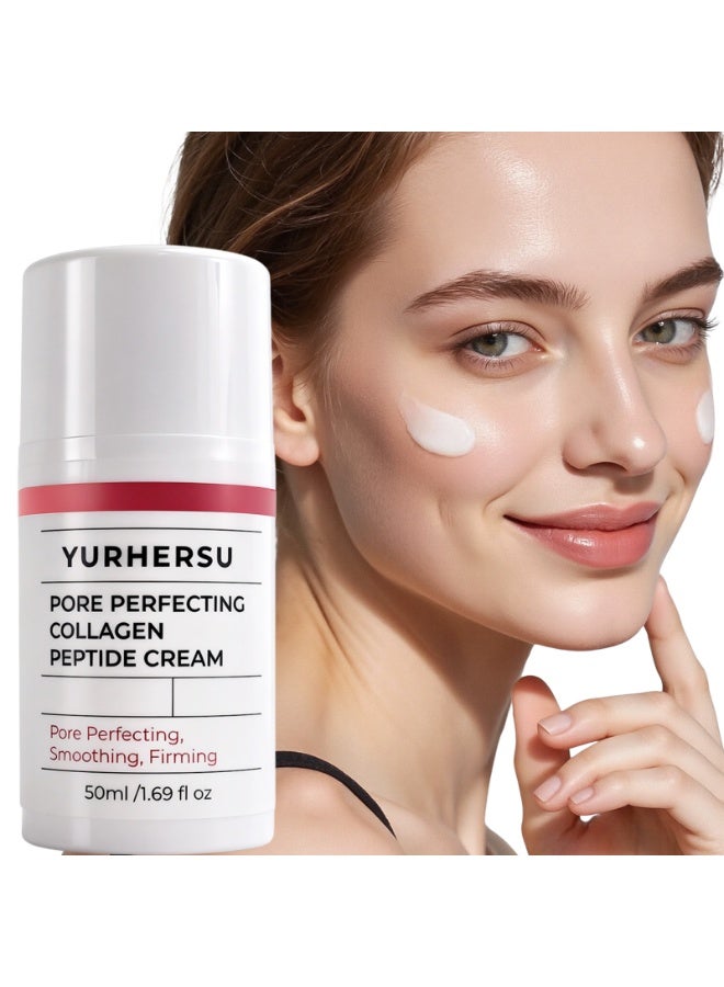 YURHERSU كريم بكتيد الكولاجين المثالي للمسام، ترطيب، سد، رعاية المسام، مرطب الوجه المثبت، العناية بالبشرة الكورية 1.69 أوقية فلورية. - Image 5