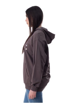 BEBO Women's long-sleeved printed T-shirt, free size with hoodie, fits weight from 60 to 85 kg approximately  - Image 2