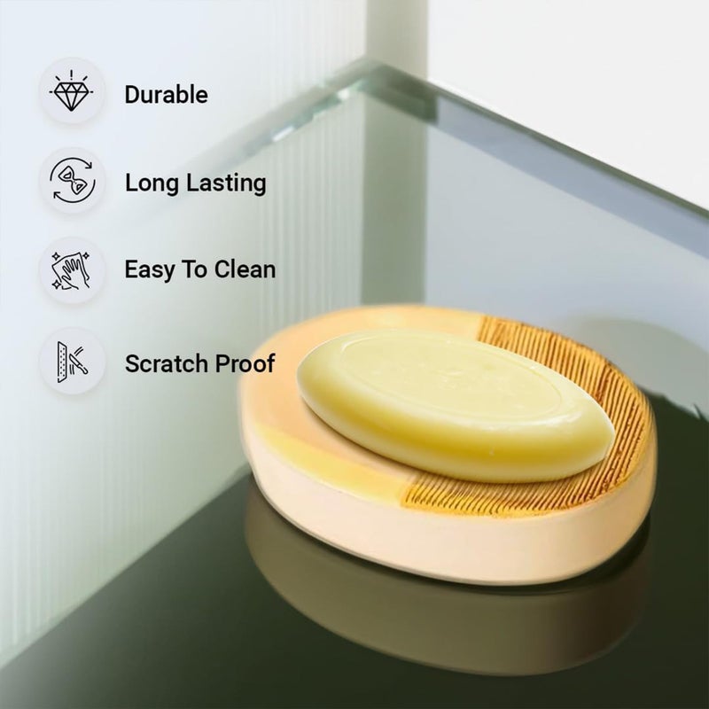 Kuber Industries Pack of 5 Soap Case | Ceramic Soap Holder | Handwash Soap Dispenser | Soap Dispenser for Wash Basin | Soap Dispenser Case | Bathroom Dispenser Case | Khaki - Image 4