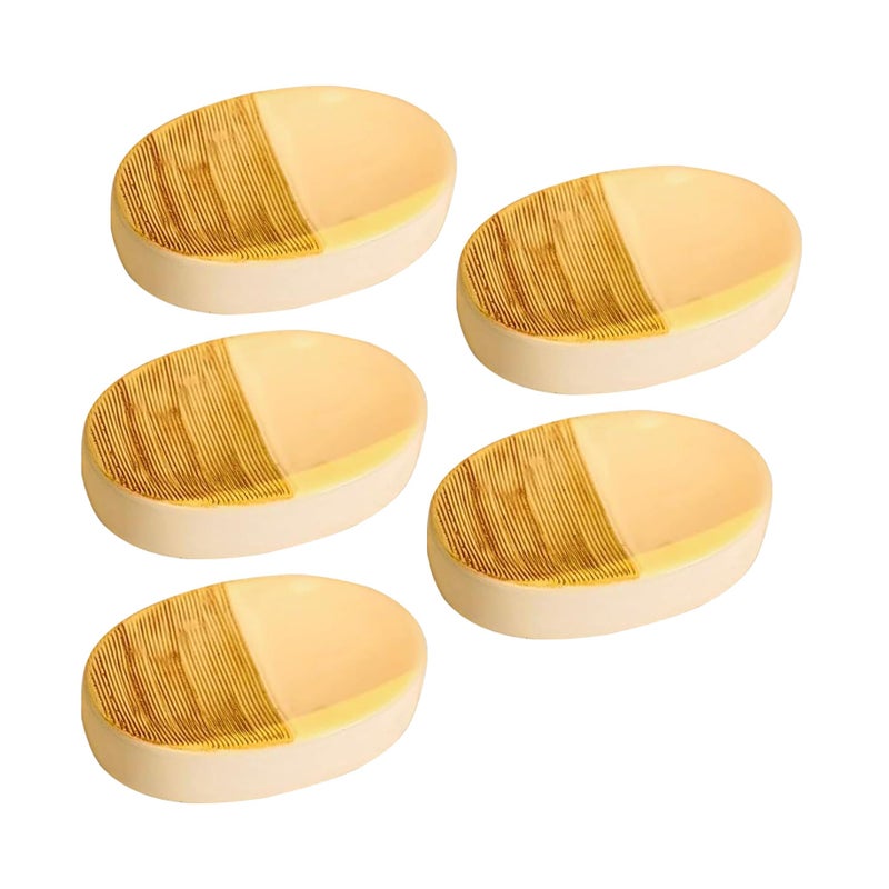 Kuber Industries Pack of 5 Soap Case | Ceramic Soap Holder | Handwash Soap Dispenser | Soap Dispenser for Wash Basin | Soap Dispenser Case | Bathroom Dispenser Case | Khaki - Image 1