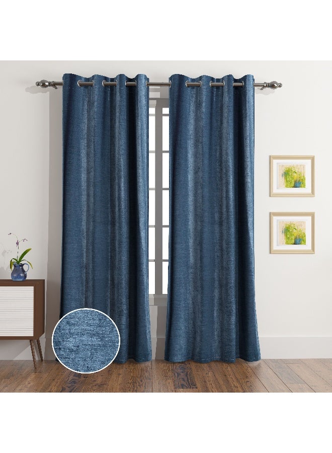 Home Box Stella 2-Piece Extra Long Chenille Curtain Set 300 x 300 x 140 cm - Image 1