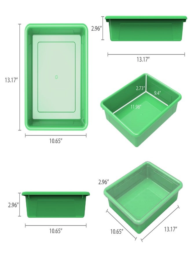 Storex School Smart Sturdy Plastic Storage Tray, Multifunctional Design for Classroom, Home, and More, Letter Size, Green - Image 3