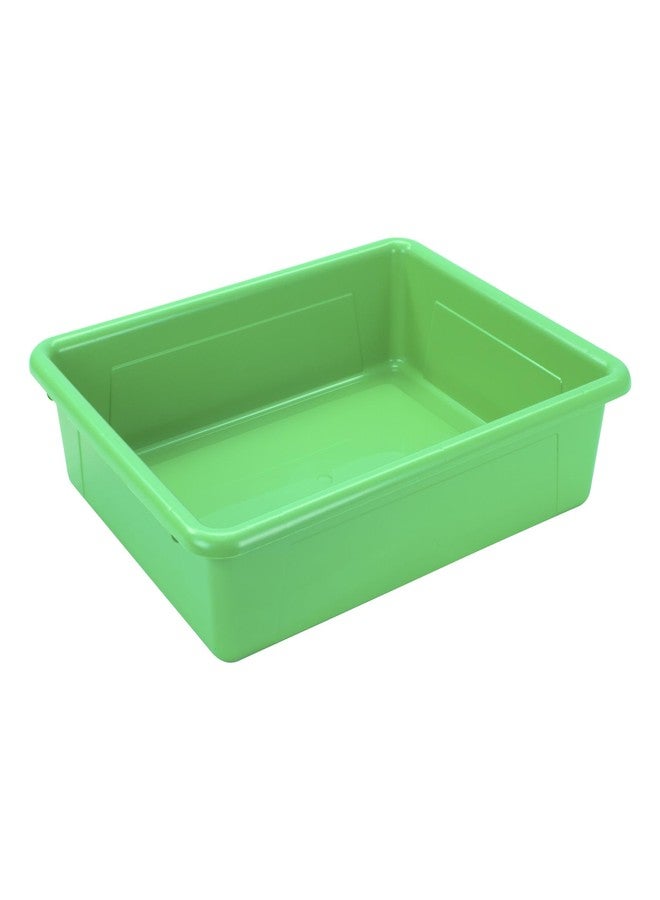 Storex School Smart Sturdy Plastic Storage Tray, Multifunctional Design for Classroom, Home, and More, Letter Size, Green - Image 1