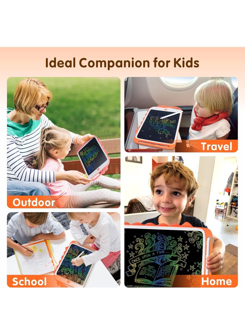 Baytion LCD Writing Tablet Kids Toys, Colorful Drawing Pad for Kids 10 Inch, Reusable Doodle Board with Erase Button, Educational Gift for Toddlers Kids, Electronic Learning Toys (Orange) - Image 2