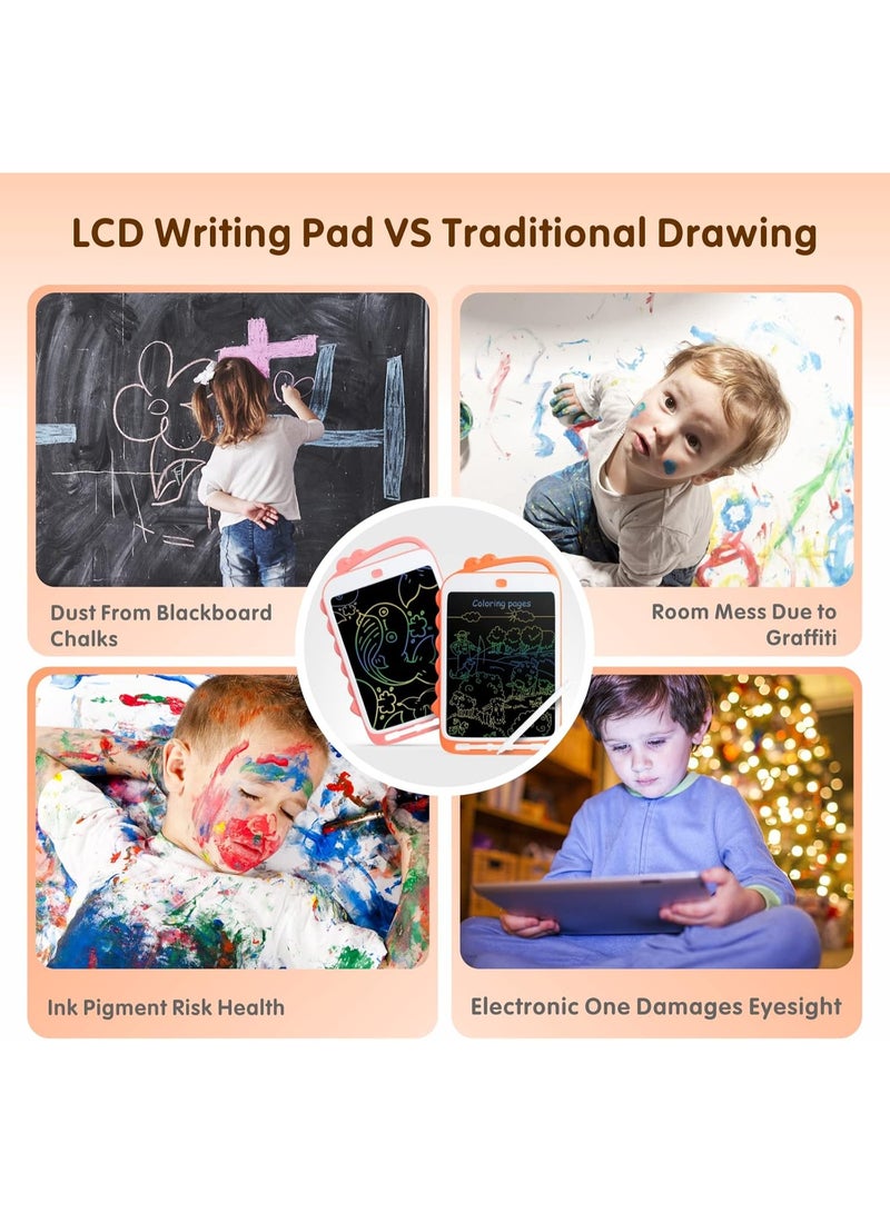 Baytion LCD Writing Tablet Kids Toys, Colorful Drawing Pad for Kids 10 Inch, Reusable Doodle Board with Erase Button, Educational Gift for Toddlers Kids, Electronic Learning Toys (Orange) - Image 3