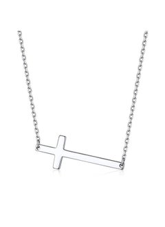 Sideways Cross Necklace For Women 925 Sterling Silver Simple Small Horizontal Cross Pendant Choker Necklace 16 Inches - pzsku/Z52EAE8ED268CBDA7753CZ/45/_/1714990082/5ce394ee-e7a4-4a36-9db1-7a78a8a61b27