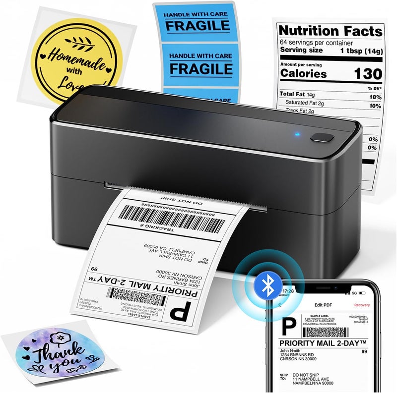 Phomemo 241BT Wireless Thermal Shipping Label Printer for Small Business - Compatible with iPhone, Android, Amazon, Shopify, UPS - Image 1