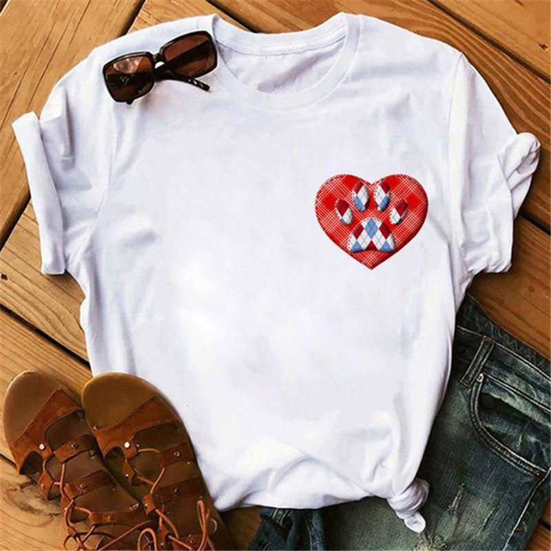 [Same day] cross-border supply of T-shirt printed T-shirt women's short-sleeved women's clothing - Image 1