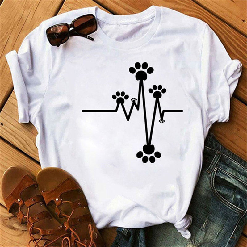 [Same day] cross-border supply of T-shirt printed T-shirt women's short-sleeved women's clothing - Image 5