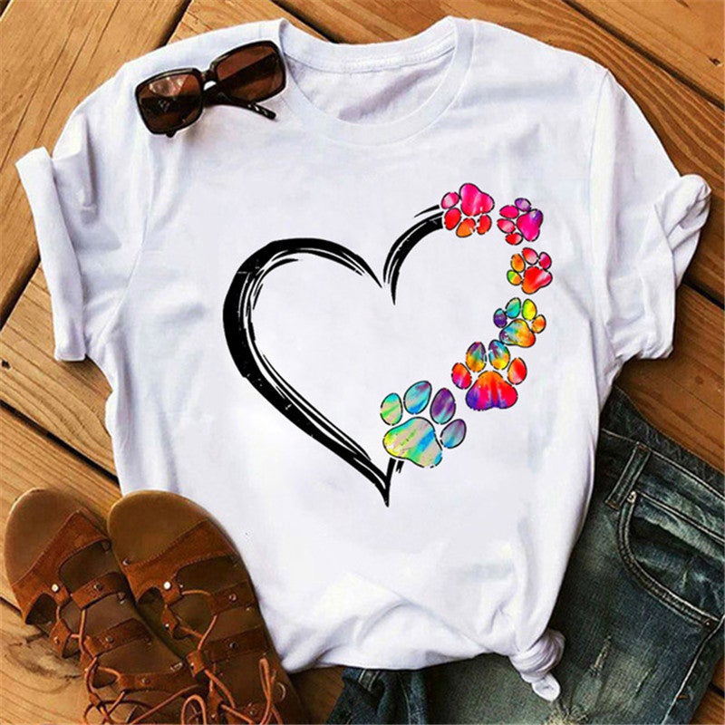 [Same day] cross-border supply of T-shirt printed T-shirt women's short-sleeved women's clothing - Image 3