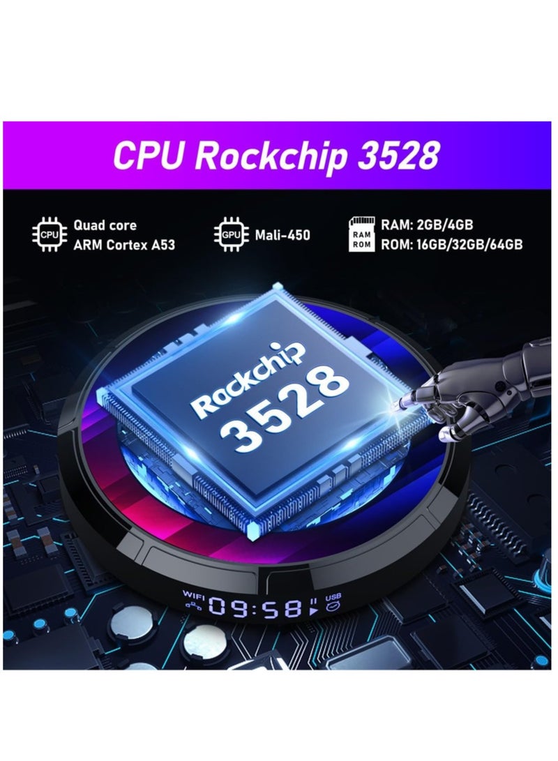 AROAQ HIMNIL Android 13.0 TV Box H96 Max-RK3528, 2GB RAM 16GB ROM H.265 Quad-Core Smart TV Box Support 3D 8K H.265 2.4G/5G WiFi Smart TV Box, With HD Cable And Remote Control - Image 3