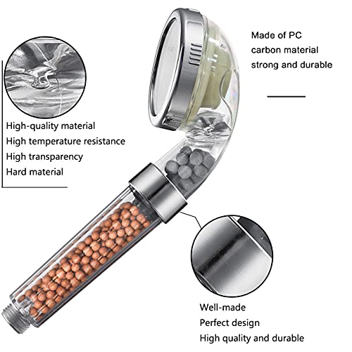 Nosame® Led Shower Head, Filter Filtration High Pressure Water Saving 7 Colors Automatically No Batteries Needed Spray Handheld Showerheads 1.6 GPM for Dry Skin & Hair - Image 4