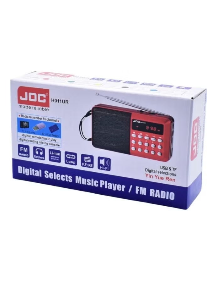 جوك راديو اف ام محمول، صوت ستيريو، اشارة نقية قوية، مضبوط على فلاش وذاكرة ومكبر صوت، H011UR - Image 4