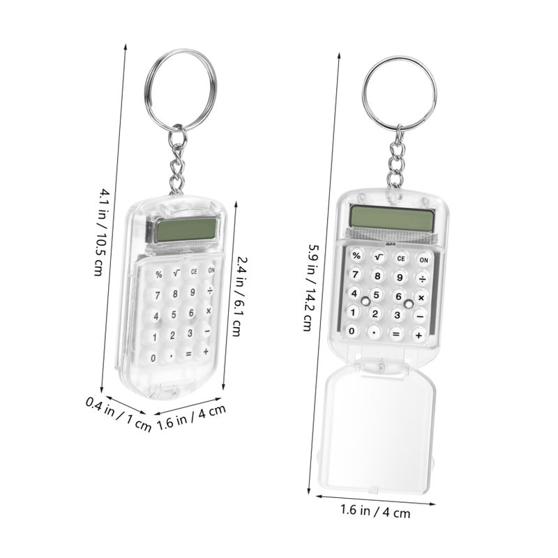 3Pcs Mini Calculator Keychain Clip Portable Student Organizer Pink Blue Green - Image 5