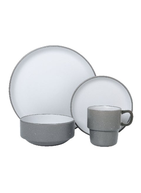 16-Piece Elegant And Modern Design Stoneware Dinner Set Grey 29 X 24 X 36 Cm 41270130/G