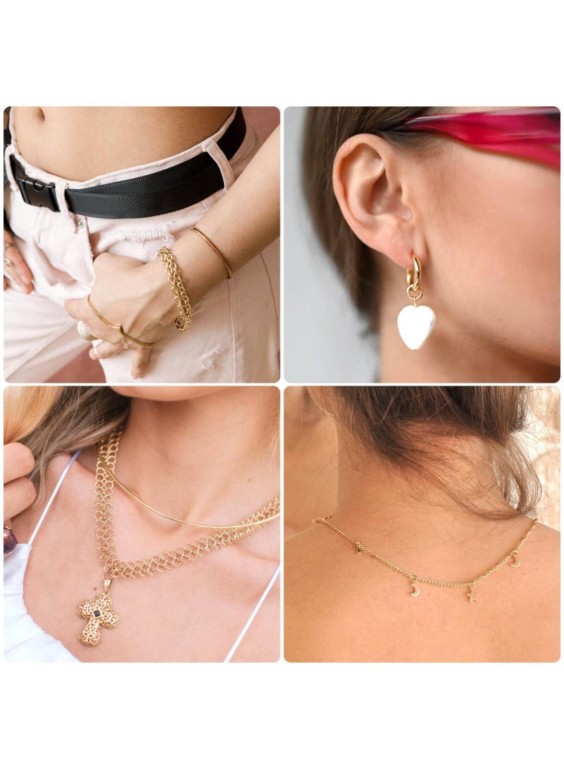 Sweet seven 500 Pcs Mixed 5 Sizes/Box Jewelry Making Jump Rings 20 Pcs 12mm Lobster Clasps and Jump Rings Opener 5mm 6mm 7mm 8mm 10mm Jump Rings for Keychains Necklace Repair and DIY Crafts Gifts (Gold) - Image 3