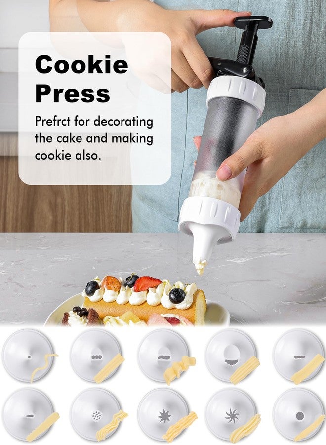 GDL Cookie Press Set, Churro Maker with 12 Discs and 10 Cake Decorating Tips, Cookie Press for Biscuit and Churro, White - Image 4