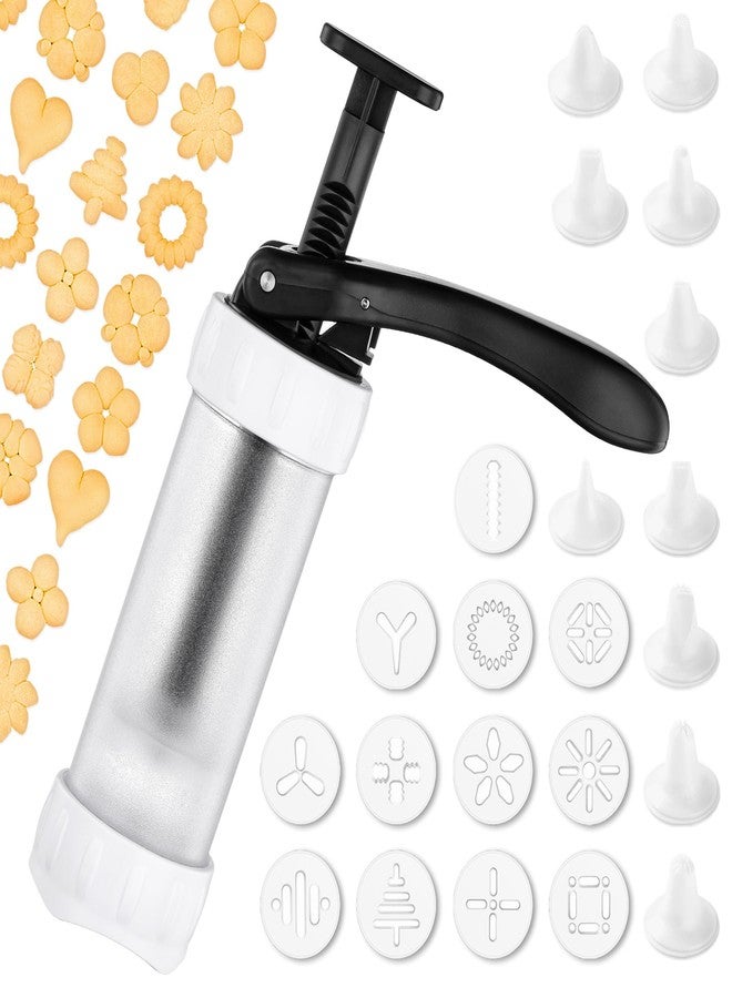 GDL Cookie Press Set, Churro Maker with 12 Discs and 10 Cake Decorating Tips, Cookie Press for Biscuit and Churro, White - Image 1