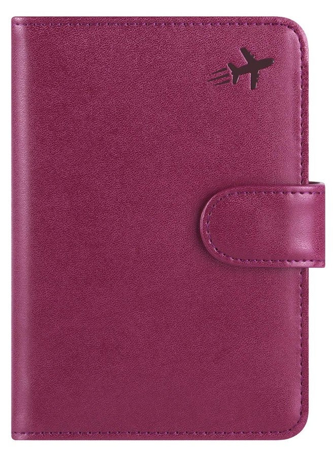 PASCACOO Passport Holder Cover Wallet RFID Blocking Leather Card Case Travel Accessories for Women Men, Z #Purple - Image 1