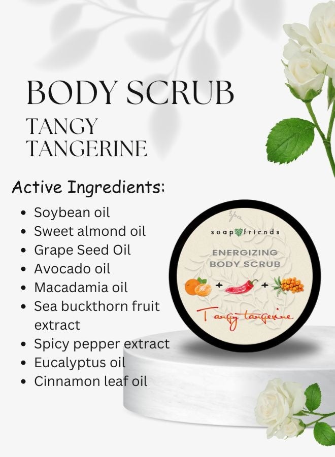 Soap&Friends Tangy Tangerine Warming Spa Set – Anti-Cellulite Body Oil, Body Butter, and Scrub for Skin Firming & Circulation Boost (Set of 3) - Image 4