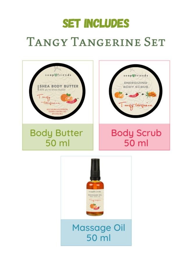 Soap&Friends Tangy Tangerine Warming Spa Set – Anti-Cellulite Body Oil, Body Butter, and Scrub for Skin Firming & Circulation Boost (Set of 3) - Image 5