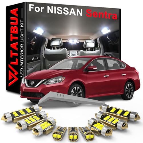 WLTATBUA LED Interior Light Kit Package Replacement for NISSAN Sentra 2007 2008 2009 2010 2011 2012 2013 2014 2015 2016 2017 2018 2019 - Image 1