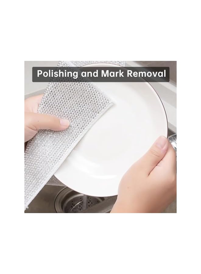 promass 8Pack Reusable Wire Dishcloth, Dish Scrubber Towels, Micro Mesh Cleaning Cloth, Non-Scratch Kitchen Cleaning Dishwashing Rags Rich Lather For Pan, Pot, Bowl, Stove,Kitchen Grime - Image 3