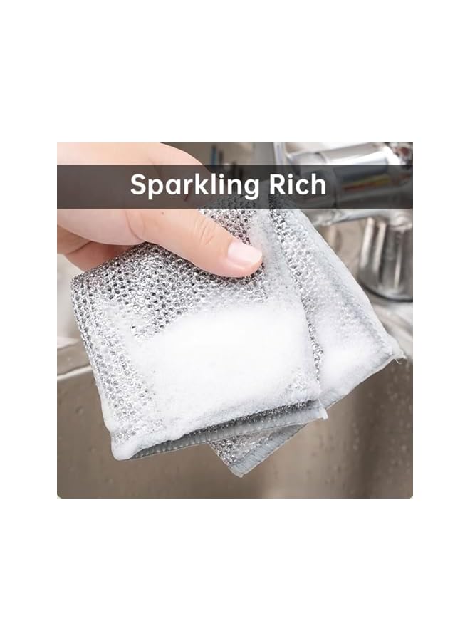 promass 8Pack Reusable Wire Dishcloth, Dish Scrubber Towels, Micro Mesh Cleaning Cloth, Non-Scratch Kitchen Cleaning Dishwashing Rags Rich Lather For Pan, Pot, Bowl, Stove,Kitchen Grime - Image 4