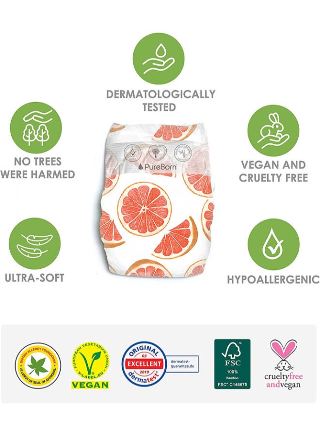 PureBorn Natural Bamboo Baby Disposable Size 4 Diapers Nappy Single Pack From 7 to 12 Kg  24 Pcs Leopard Print Super Soft Maximum Leakage Protection New Born Essentials Eco Friendly - Image 2