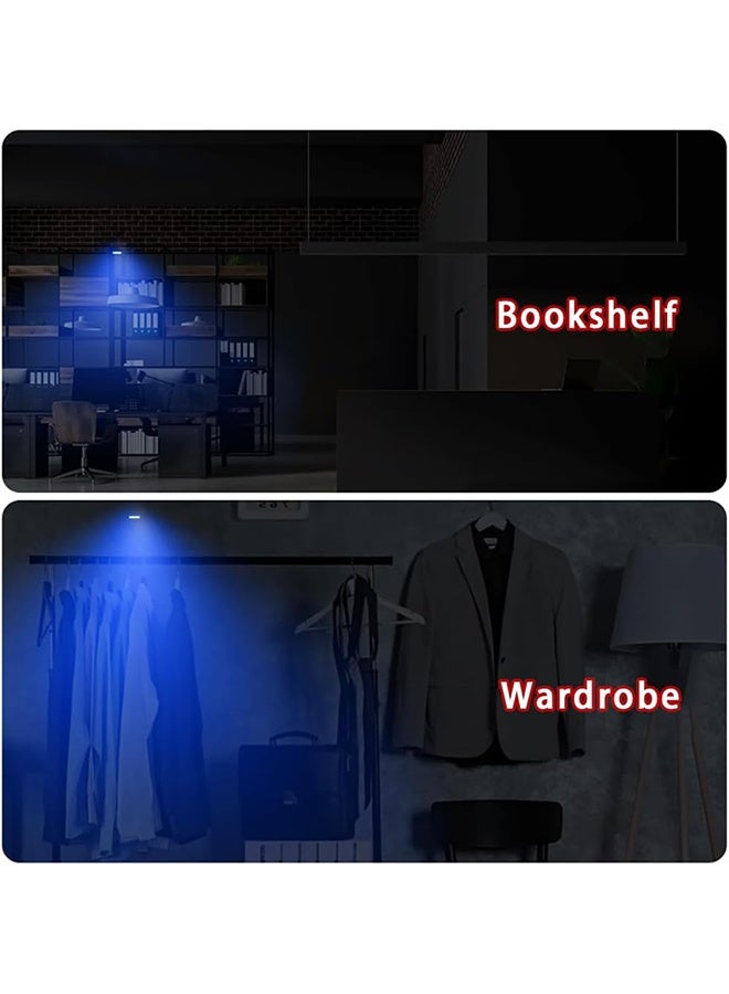 Mini LED Closet Light Wireless Touch Light USB Rechargeable Multi Color Cabinet Lighting for Bedroom Wardrobe Counter Kitchen (2Pcs) (Blue) - Image 5