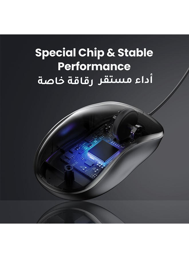 Ugreen Wired Mouse, USB Wired Computer Mouse With Ergonomic Design, 1200 DPI 1.5m Length, Quiet Button Optical Corded Mouse For Laptop, PC, Desktop, Mac, Chromebook, Matebook - Image 5