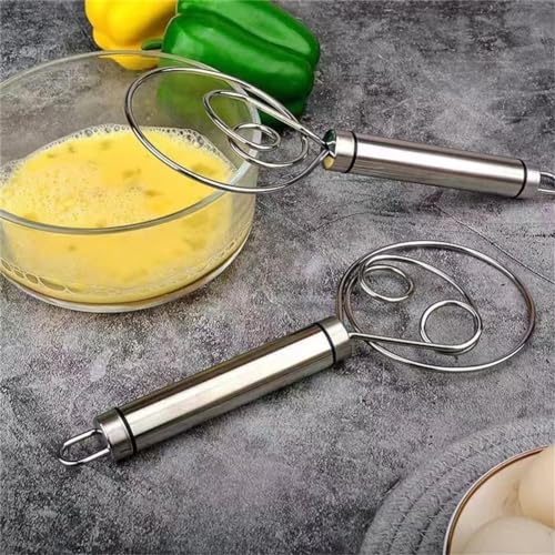 Kunya Stainless Steel Dough Whisk Manual Bread Whisk Non-Slip Heat Resistant Danish Dough Whisk,Dough Mixer Hand Tool for Bread, Batter and Pastry.(Pack of 1) - Image 5
