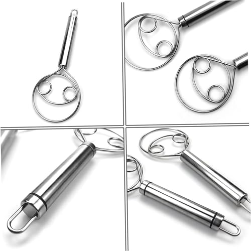 Kunya Stainless Steel Dough Whisk Manual Bread Whisk Non-Slip Heat Resistant Danish Dough Whisk,Dough Mixer Hand Tool for Bread, Batter and Pastry.(Pack of 1) - Image 4