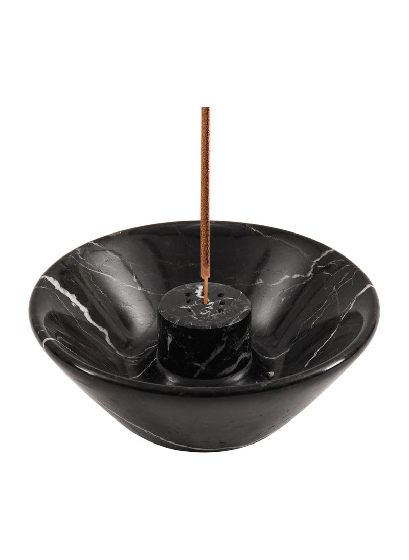 RADICALn - Radicaln Incense Holder Black Handmade Marble 5.5" Inch Palo Santo Holder Easily Grab Incense Ashes with Incense Sticks- Incense Burner for Home Décor - Image 1