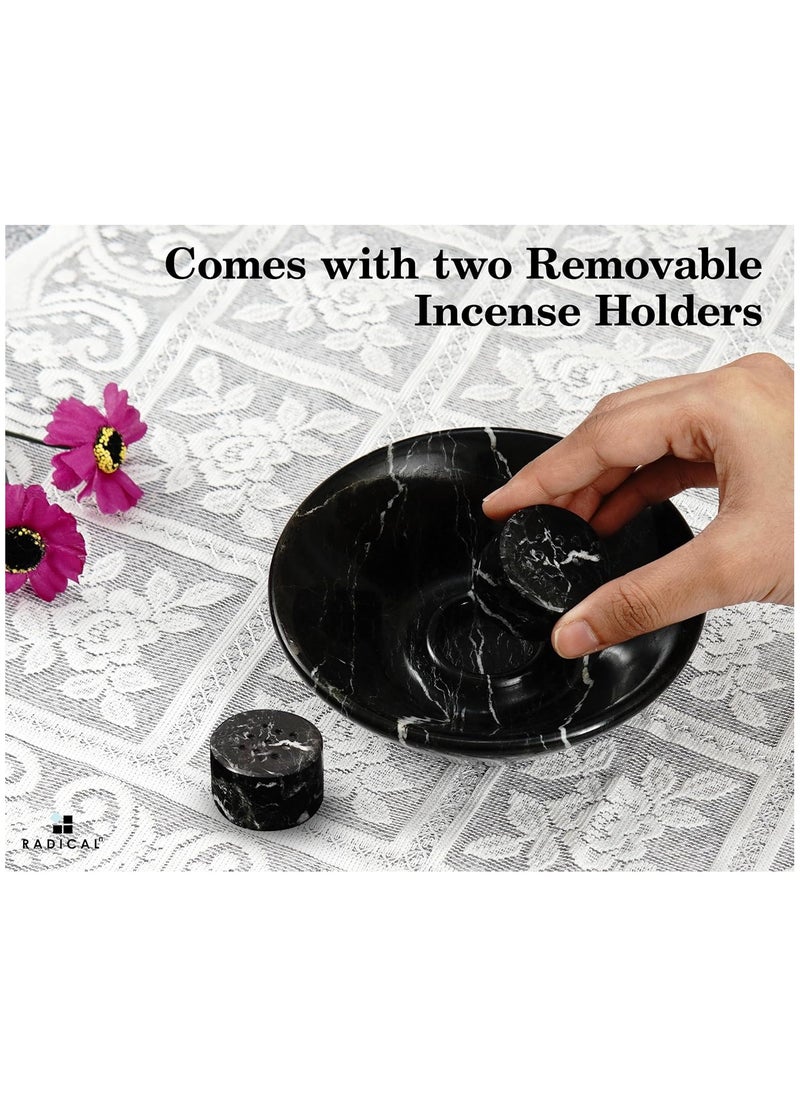 RADICALn - Radicaln Incense Holder Black Handmade Marble 5.5" Inch Palo Santo Holder Easily Grab Incense Ashes with Incense Sticks- Incense Burner for Home Décor - Image 1