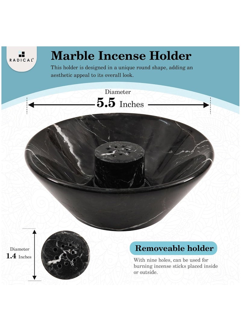 RADICALn - Radicaln Incense Holder Black Handmade Marble 5.5" Inch Palo Santo Holder Easily Grab Incense Ashes with Incense Sticks- Incense Burner for Home Décor - Image 1