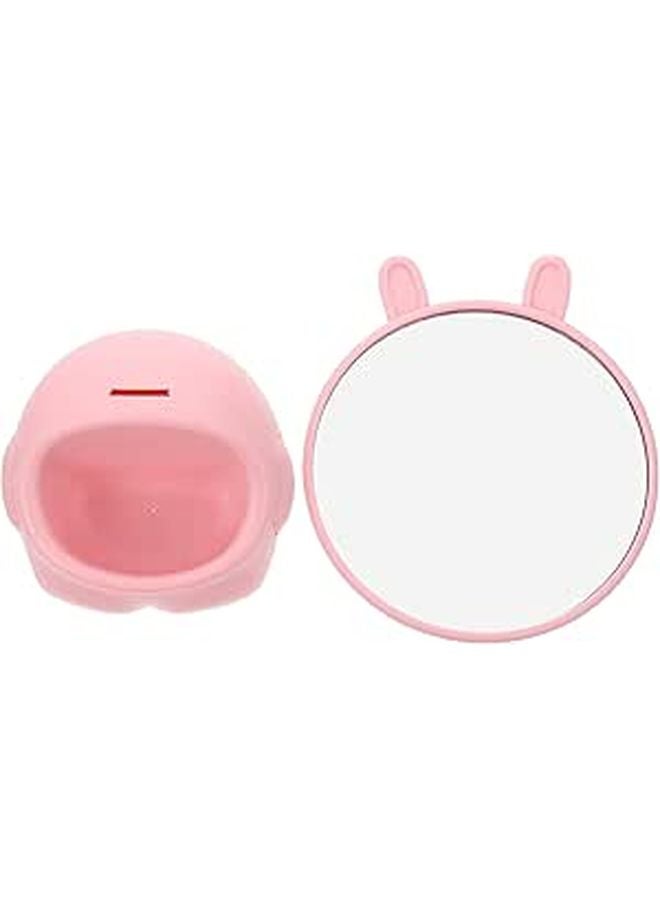 Rotatable Pink Desktop Dressing Table Mirror Wear Resistant for Home Dormitory - Image 1